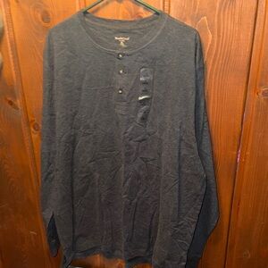 Northcrest Men's Long-Sleeve Henley Shirt - Black